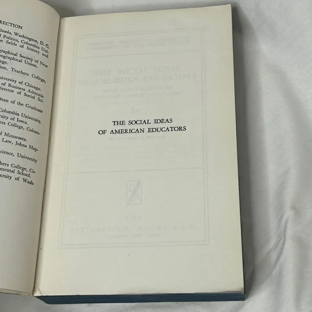 The‎ Social Ideas of American Educators by Merle Curti 1959 Edition